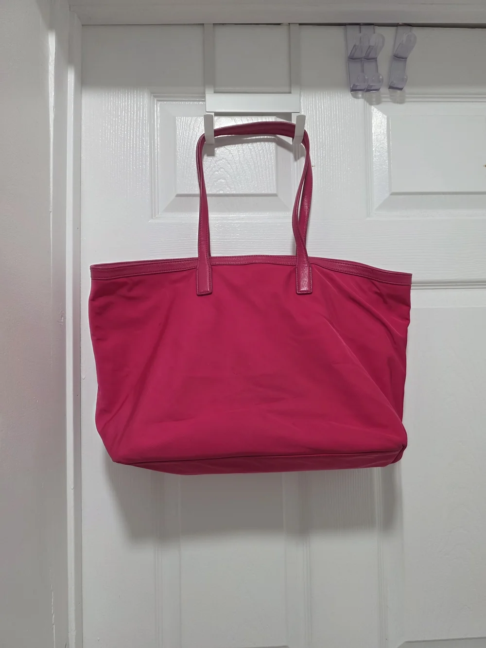 Tory Burch Hot Pink Nylon Tote with Logo Medallion